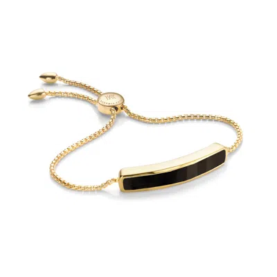 Monica Vinader Baja Black Onyx Bracelet, Gold Vermeil On Silver