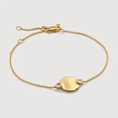 Monica Vinader Lab Created Diamond Engravable Disc Bracelet