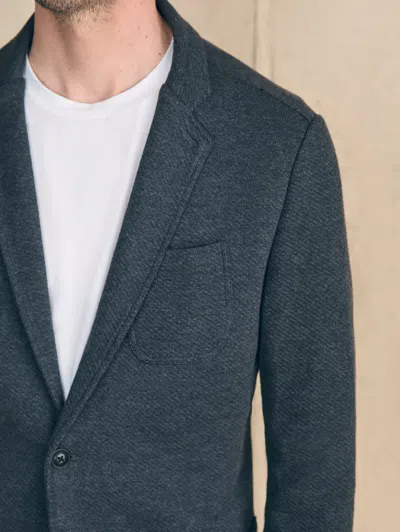 Shop Faherty Inlet Knit Blazer In Black Sky Melange