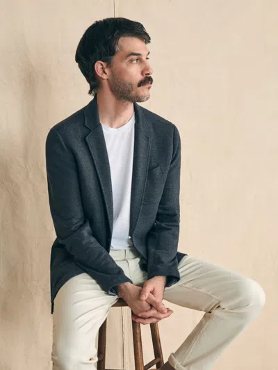 Faherty Inlet Knit Blazer In Black Sky Melange
