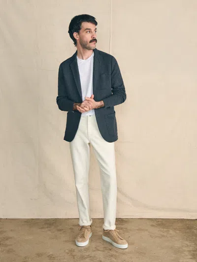 Faherty Inlet Knit Blazer In Black Sky Melange
