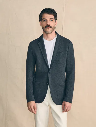 Shop Faherty Inlet Knit Blazer In Black Sky Melange