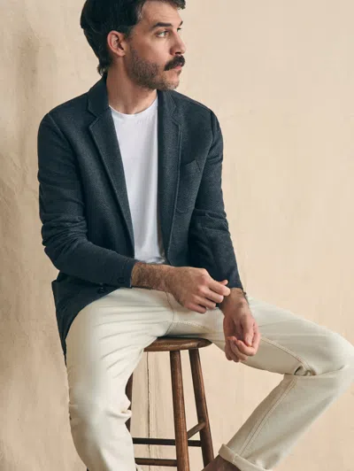 Shop Faherty Inlet Knit Blazer In Black Sky Melange