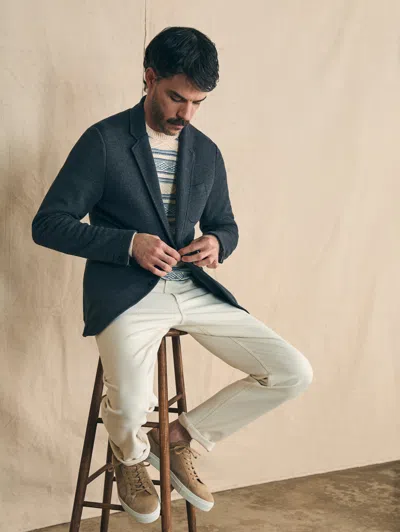 Faherty Inlet Knit Blazer In Black Sky Melange