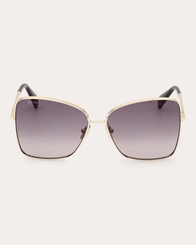 Shop Max Mara Women's Goldtone & Smoke Gradient Menton 1 Butterfly Sunglasses In Goldtone/smoke
