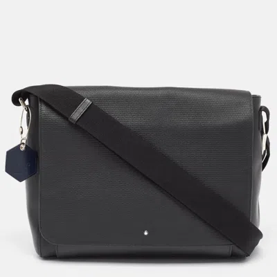 Pre-owned Montblanc Black Leather Sartorial Messenger Bag