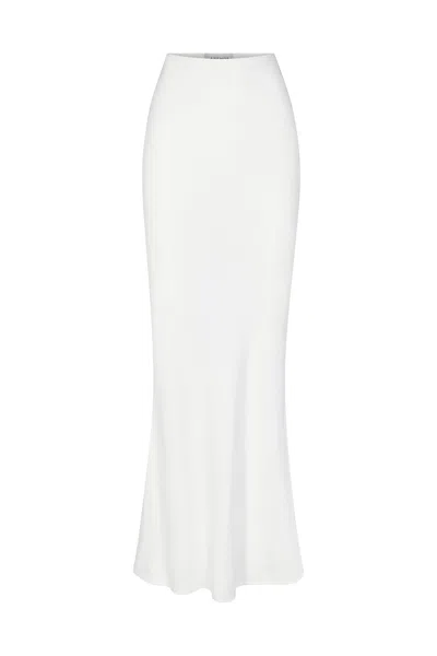 Shop Anemos Bias-cut Maxi Skirt In Stretch Twill In White