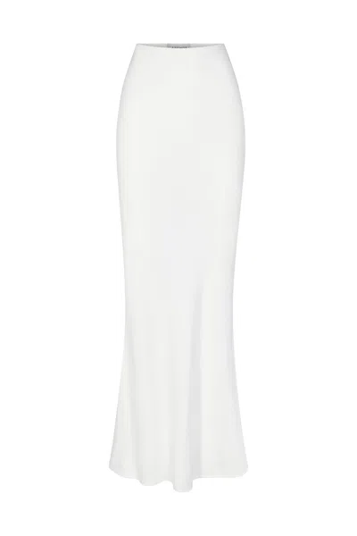 Anemos Bias-cut Stretch Twill Maxi Skirt In White