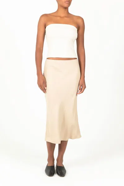 Shop Anemos Rey Bias-cut Skirt In Stretch Twill In Taupe