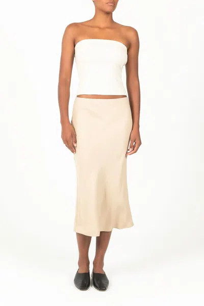 Anemos Rey Bias-cut Skirt In Stretch Twill In Taupe