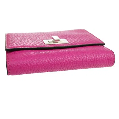 Shop Fendi Peekaboo Pink Leather Wallet  ()