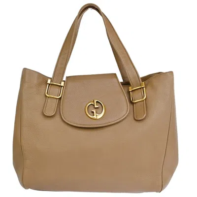 Shop Gucci Brown Leather Tote Bag ()