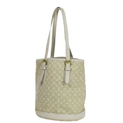 Pre-owned Louis Vuitton Bucket Pm Beige Canvas Tote Bag ()