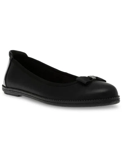 Shop Anne Klein Eve Womens Faux Leather Ballet Loafers In Black