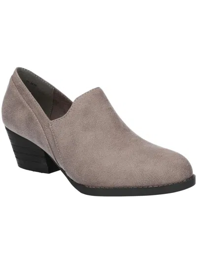 Shop Bella Vita Womens Faux Suede Slip On Loafer Heels In Grey