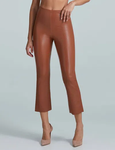 Shop Commando Women's Faux Leather Crop Flare Leggings In Cocoa In Brown