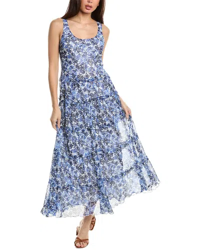 Shop Jones New York Tiered Maxi Dress In Blue