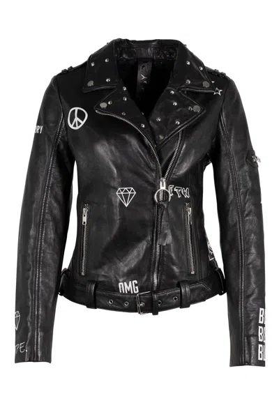 Shop Mauritius Tavi Rf Leather Jacket In Black