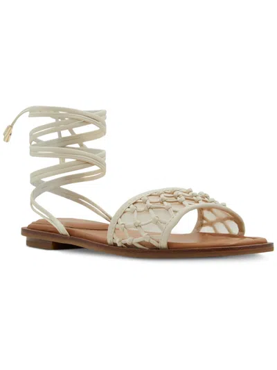 Shop Aldo Womens Faux Leather Slip On Strappy Sandals In White