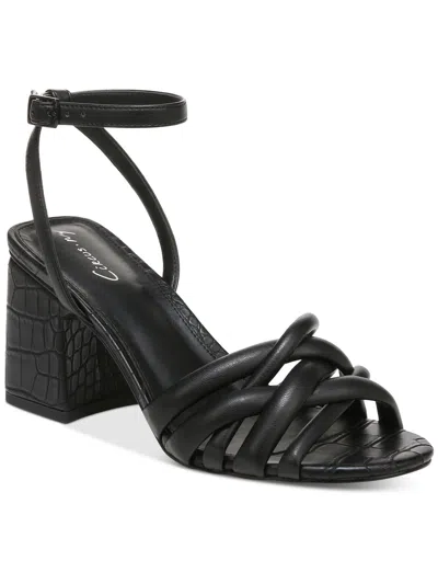 Circus By Sam Edelman Onna Womens Faux Leather Open Toe Block Heels In Black