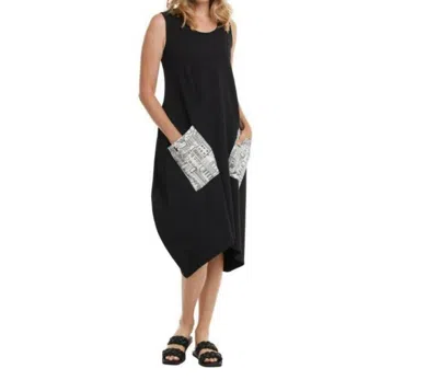 Shop Compli K City Pocket Dress In Black With White In Multi