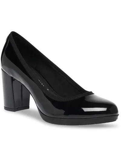 Shop Anne Klein Castana Womens Slip-on Flex Fit Block Heels In Black