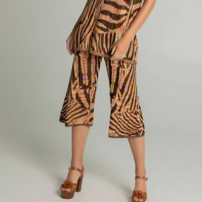 Shop Gabby Isabella Animal Print Wide Leg Crop In Tiger In Multi