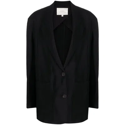 Studio Nicholson Cotton Blend Jacket With Crepe Texture In Black
