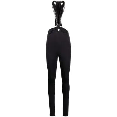 Attico Black Stretch Polyester Ruby Pant In Black