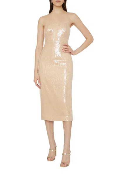 Shop Milly Kait Sequin Dress In Gold