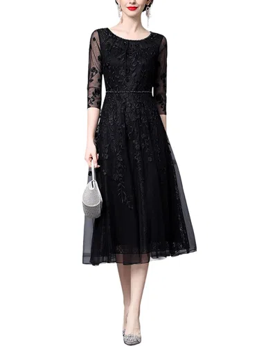 Shop Anette Midi Dress In Black
