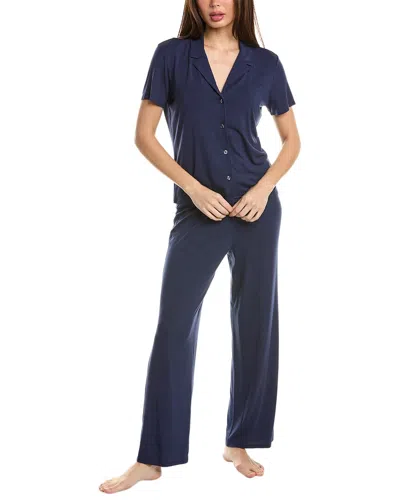 Shop Natori 2pc Pajama Pant Set In Blue