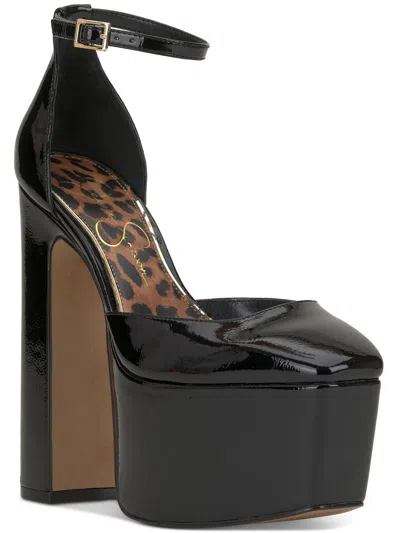 Shop Jessica Simpson Pinkston Womens Patent Square Toe Platform Heels In Black