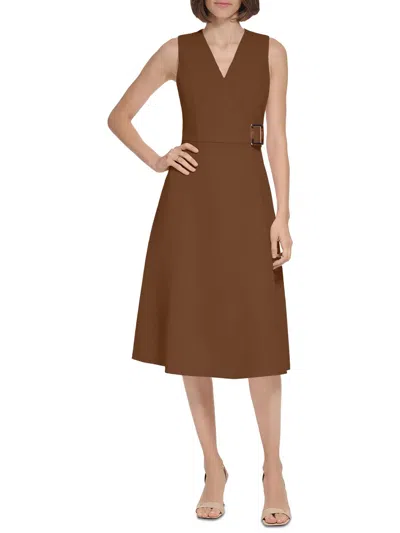 Shop Calvin Klein Womens A-line Polyester Wear To Work Dress In Multi