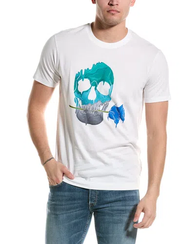 Shop Robert Graham Melting Skull T-shirt In White