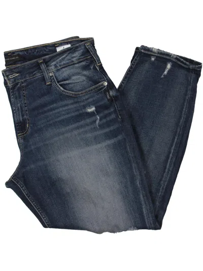 Shop Silver Jeans Co. Plus Womens Mid-rise Stretch Boyfriend Jeans In Multi