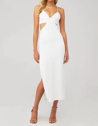 Shop Bardot Cut Out Slit Midi Dress In Ivory In Multi