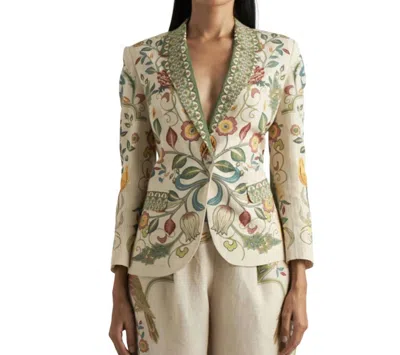 Shop Ranna Gill Gracie Jacket In Green Parrot In Multi