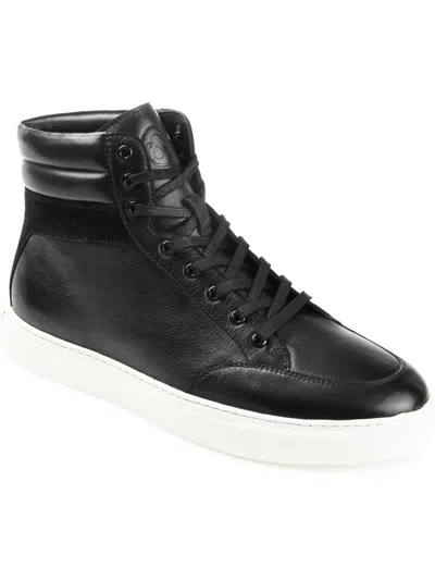 Shop Thomas & Vine Clarkson Mens Leather Lace Up Casual And Fashion Sneakers In Black