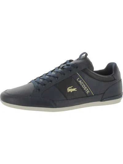 Shop Lacoste Chaymon 0120 Mens Faux Leather Comfy Casual And Fashion Sneakers In Blue