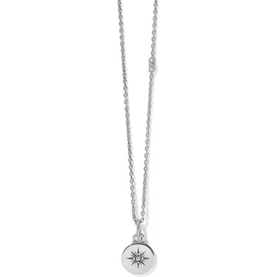 Shop Brighton Women's Voyage Mini Compass Necklace In Silver