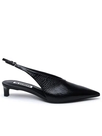Jil Sander 35 Leather Slingback Pumps In Black