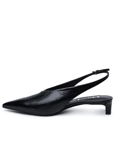 Jil Sander 35 Leather Slingback Pumps In Black