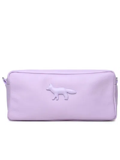Shop Maison Kitsuné 'cloud' Lilac Leather Bag In Lilla