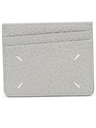 Shop Maison Margiela 'four Stitches' Ansiette Leather Card Holder In Green