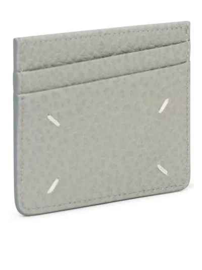 Shop Maison Margiela 'four Stitches' Ansiette Leather Card Holder In Green