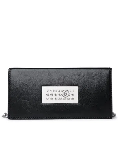 Shop Mm6 Maison Margiela Black Leather Crossbody Bag