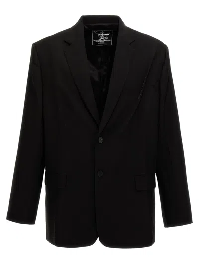 Shop Y/project Pinched Logo Blazer And Suits Black