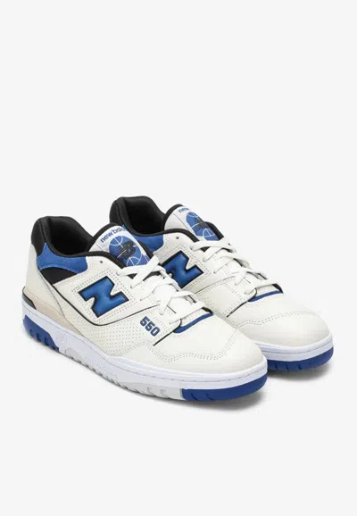 Shop New Balance 550 Low-top Sneakers In Sea Salt Team Royal Leather In Multicolor