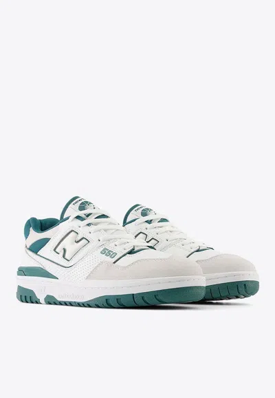 Shop New Balance 550 Low-top Sneakers In White And Vintage Teal Leather